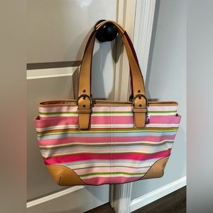 Authentic Coach Leather Bottom Diaper Bag NEVER USED!